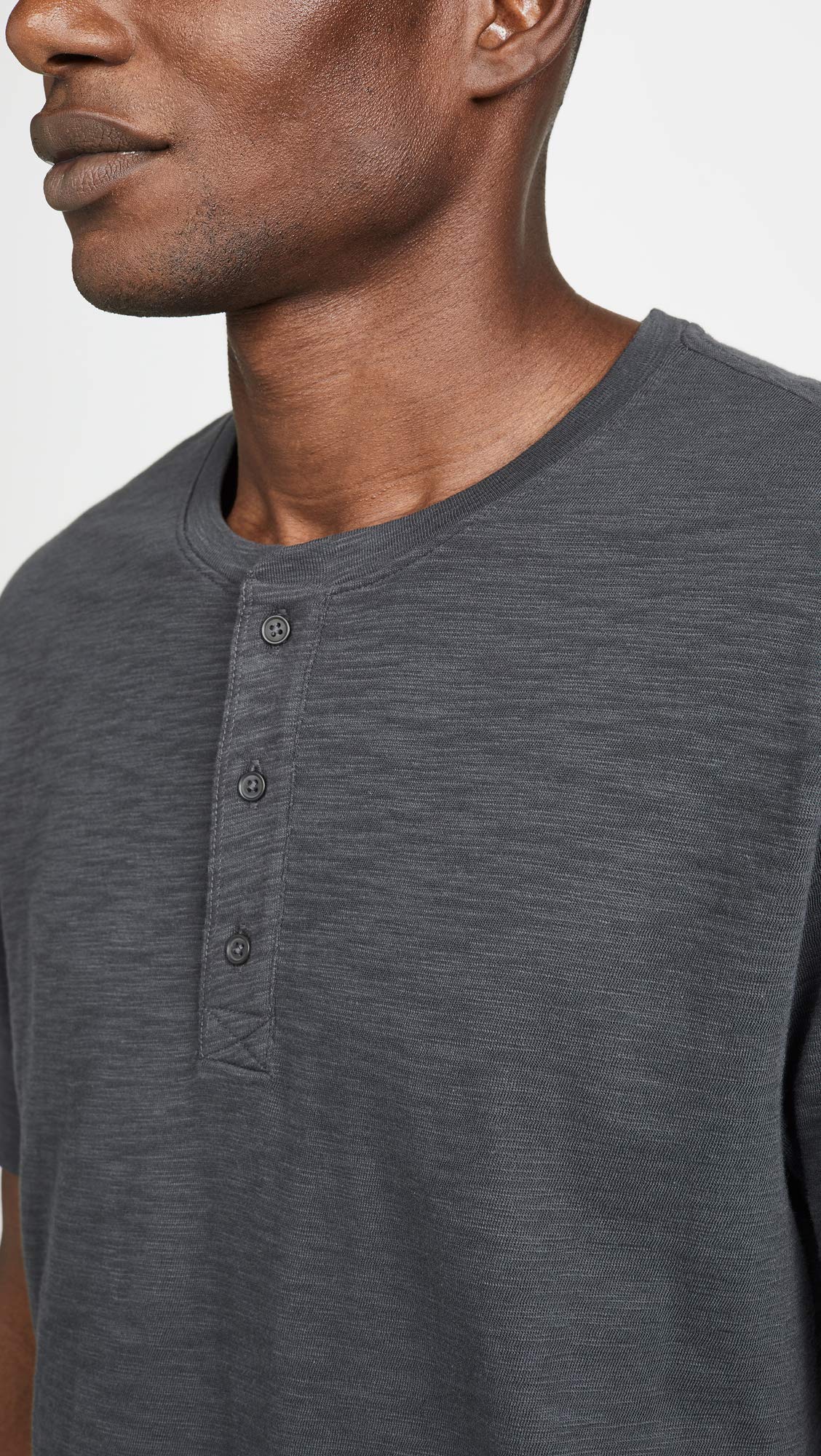 Vince Men's Classic Short Sleeve Slub Henley, Sphere, XXL