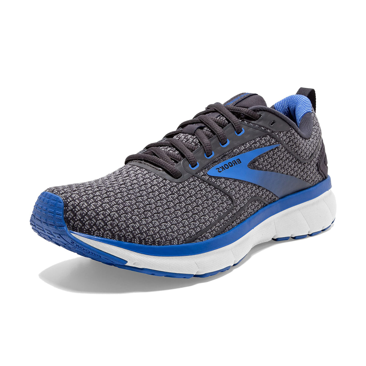 Brooks Men's Transmit 3 Running Shoe - Ebony/Primer Grey/Blue - 13 Medium