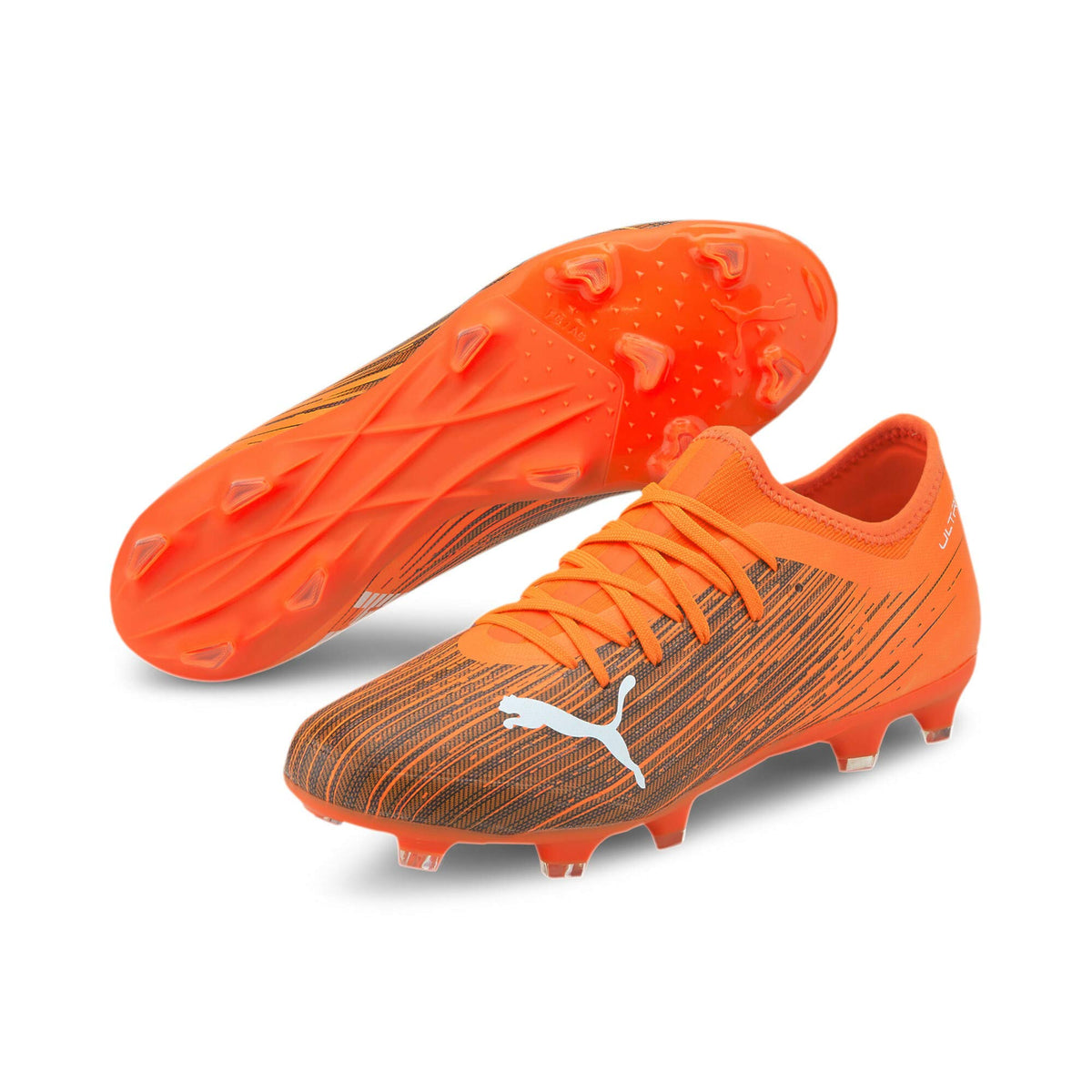 PUMA Men's Football Shoe 10.5 Shocking Orange Puma Black