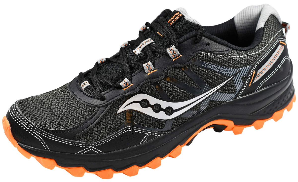 Saucony Men's Excursion Tr11 Black/Grey/Orange Running Shoe 10.5 M US