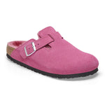 Birkenstock Women's Boston Shearling Clogs, Fuchsia Tulip, Red, 8 Medium US