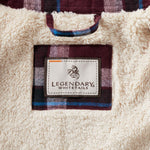 Legendary Whitetails Women's Open Country Flannel Shacket Sherpa Lined Plaid Fleece Shirt Jacket Ladies Western Clothing Coat, Merlot Plaid, Large