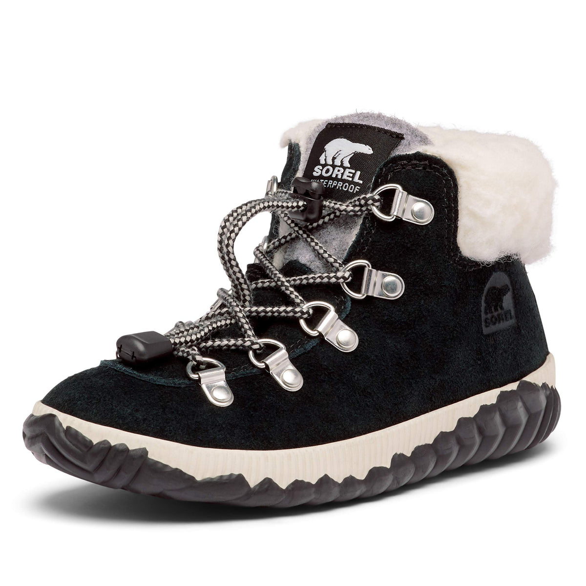 Sorel Kids Girl's Out 'N About™ Conquest Waterproof (Little Kid/Big Kid) Black 4 Big Kid M