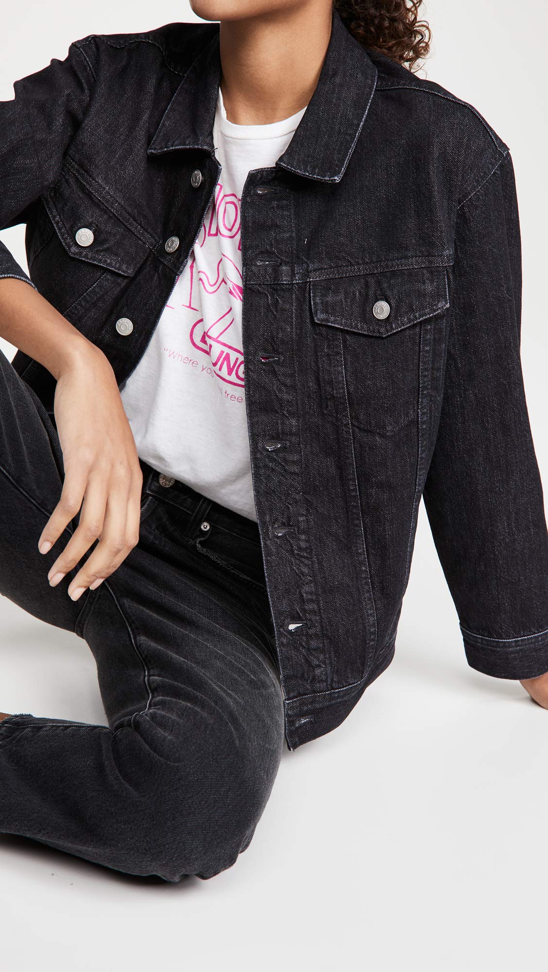 Madewell The Oversized Trucker Jean Jacket in Lunar Wash Lunar Wash MD (Women's 6-8)