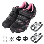 Venzo Women's MTB Bike Bicycle Cycling Shoes with Multi-Function Clip-Less Pedals & Cleats - Compatible with Shimano SPD & Crankbrother System 11 Pink