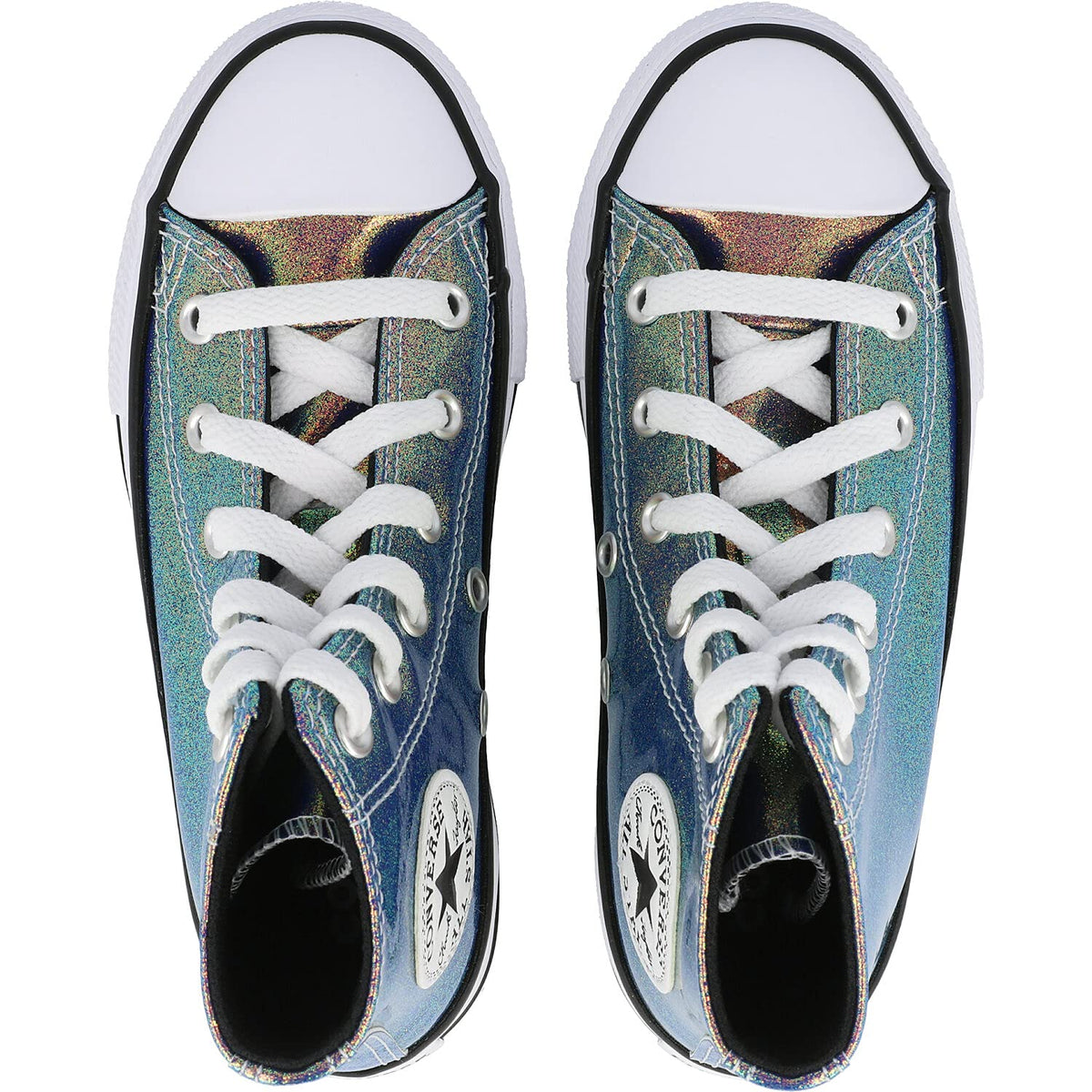 Converse Chuck Taylor All Star Hi Iridescent Glitter White/Black Synthetic 4½ US Junior