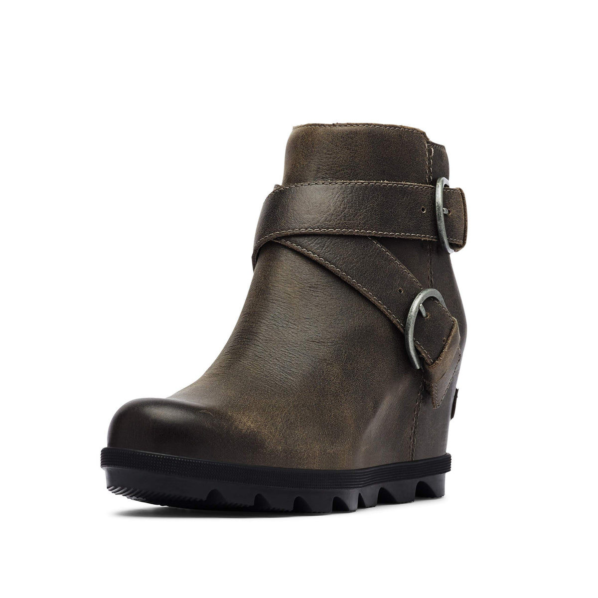 Sorel Women's Joan of Arctic Wedge II Buckle Boot - Light Rain - Waterproof 7.5 Quarry