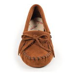 Minnetonka Women's Kilty Suede Soft Leather Sole Moccasin,Brown,9 M US