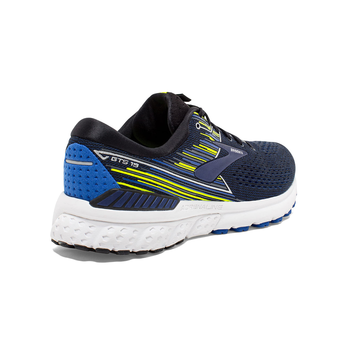 Brooks Mens Adrenaline GTS 19 Running Shoe - Black/Blue/Nightlife - D - 12.0