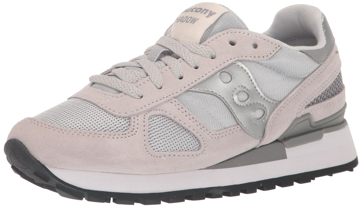 Saucony® Originals Shadow Original Summer Shoes for Women – Rubber Tread Pattern – TPU Heel – Lace-up Closure Grey/Silver 9 B - Medium