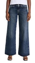 AGOLDE Women's Clara Jeans: Low Rise Baggy Flare, Noise, Blue, 23