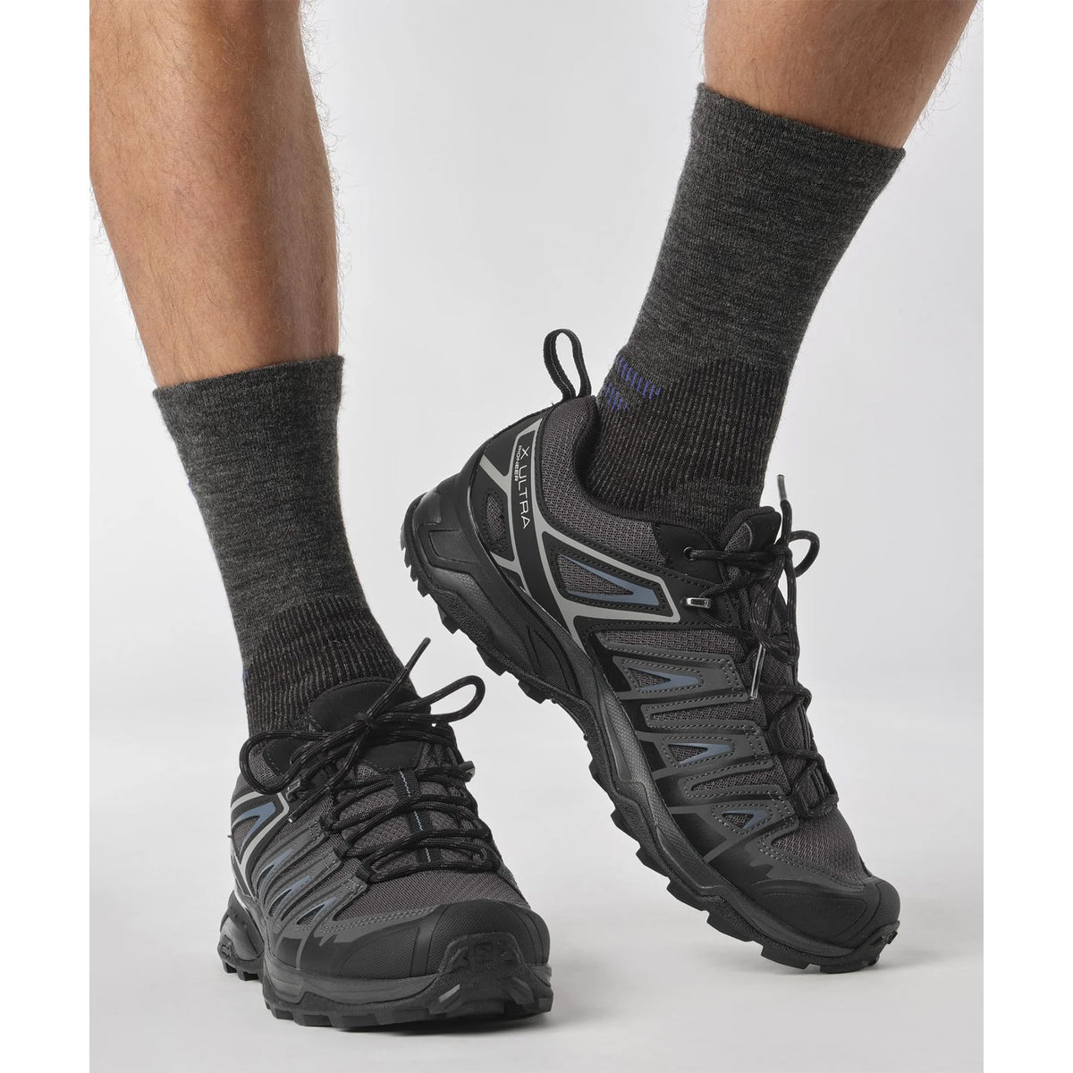 Salomon Men's X ULTRA PIONEER Hiking Shoes for Men, Black / Ebony / Blue Ashes, 12.5