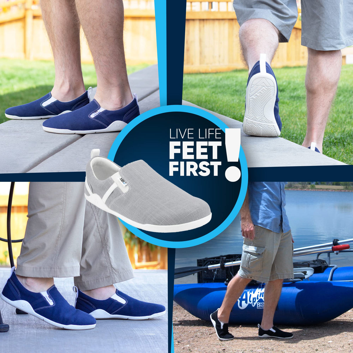 Xero Shoes Men's Aptos Hemp Canvas Slip-on - Casual, Lightweight Zero-Drop Shoe, Zinc, 9