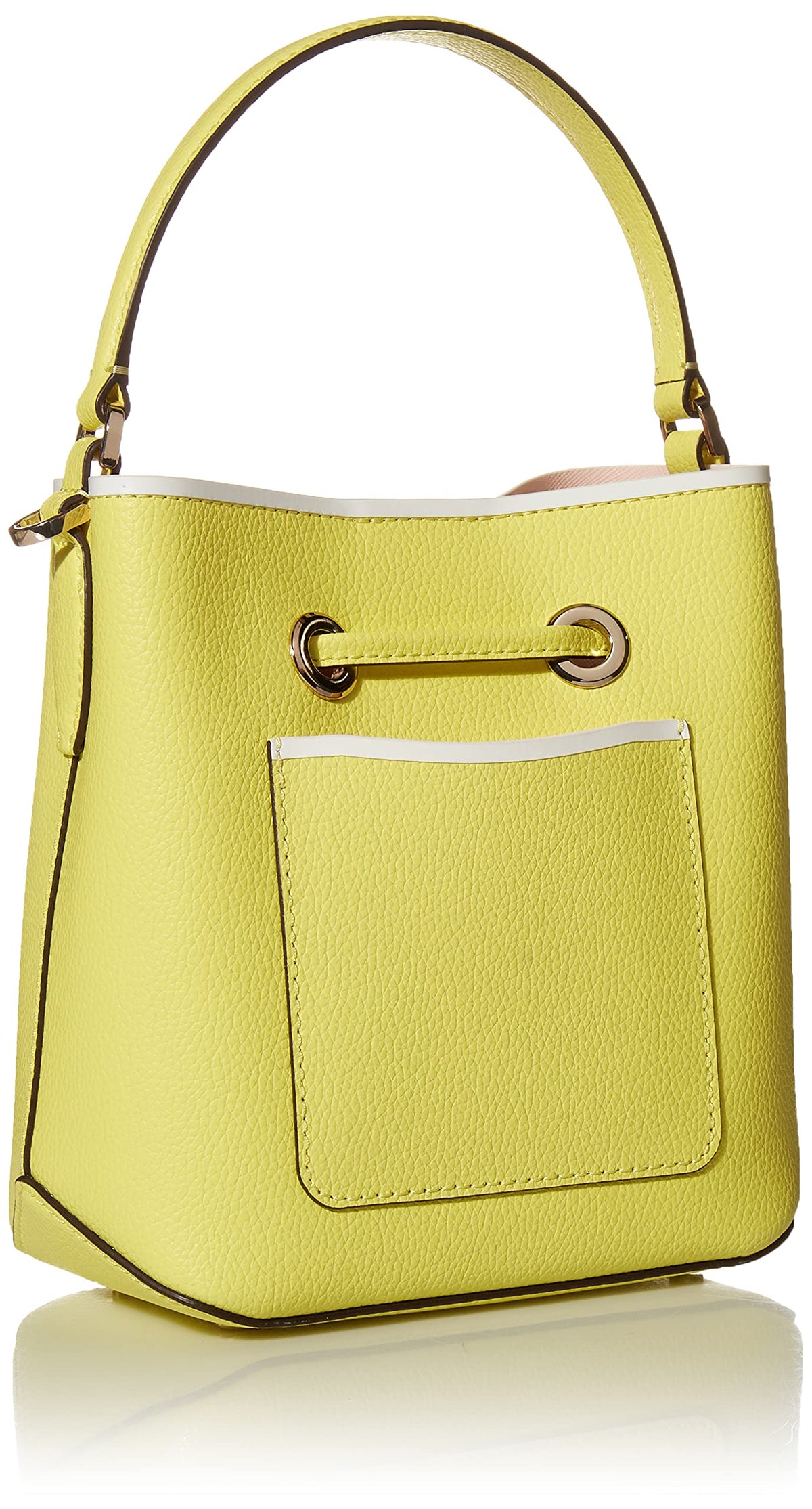 Eva Leather Small Bucket Crossbody Top Handle Shoulder Bag Limelight Yellow