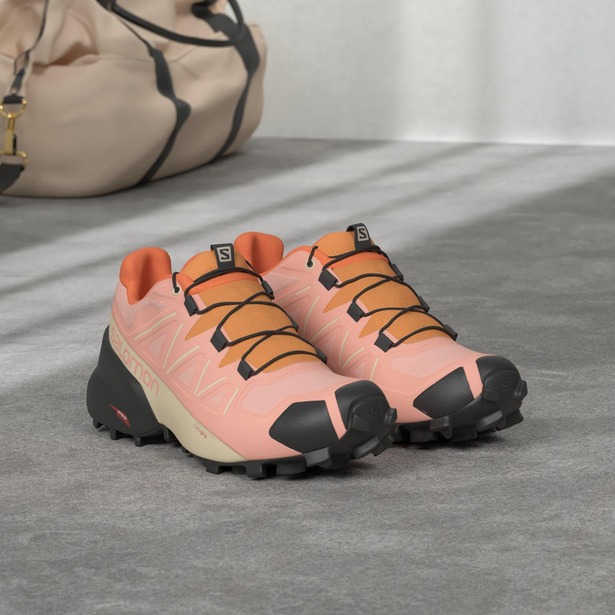 Salomon Women's Speedcross 5 Trail Running Shoes for Women, Blooming Dahlia/Black/Vibrant Orange, 6