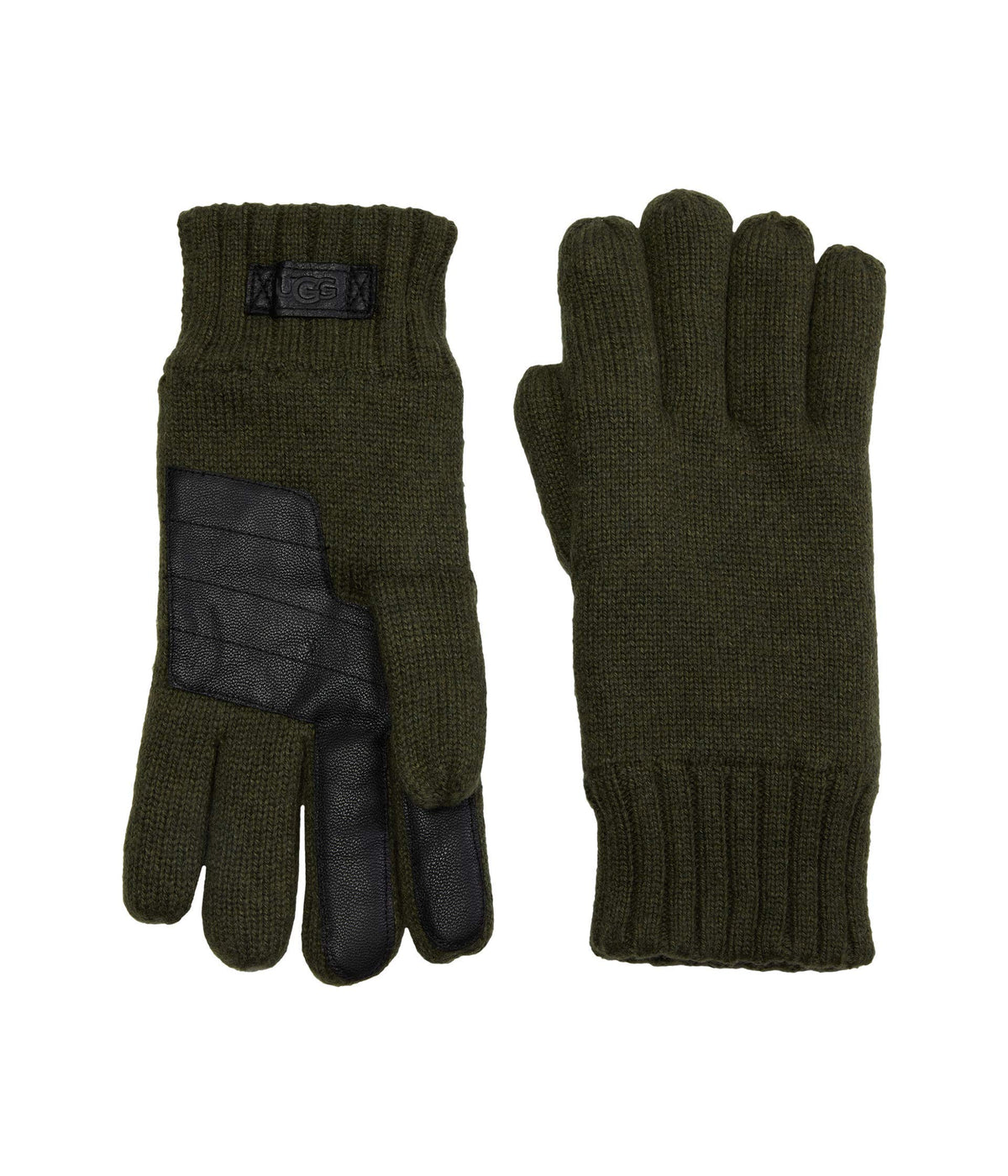 UGG Knit Gloves with Tech Leather Palm Eucalyptus Spray LG-XL