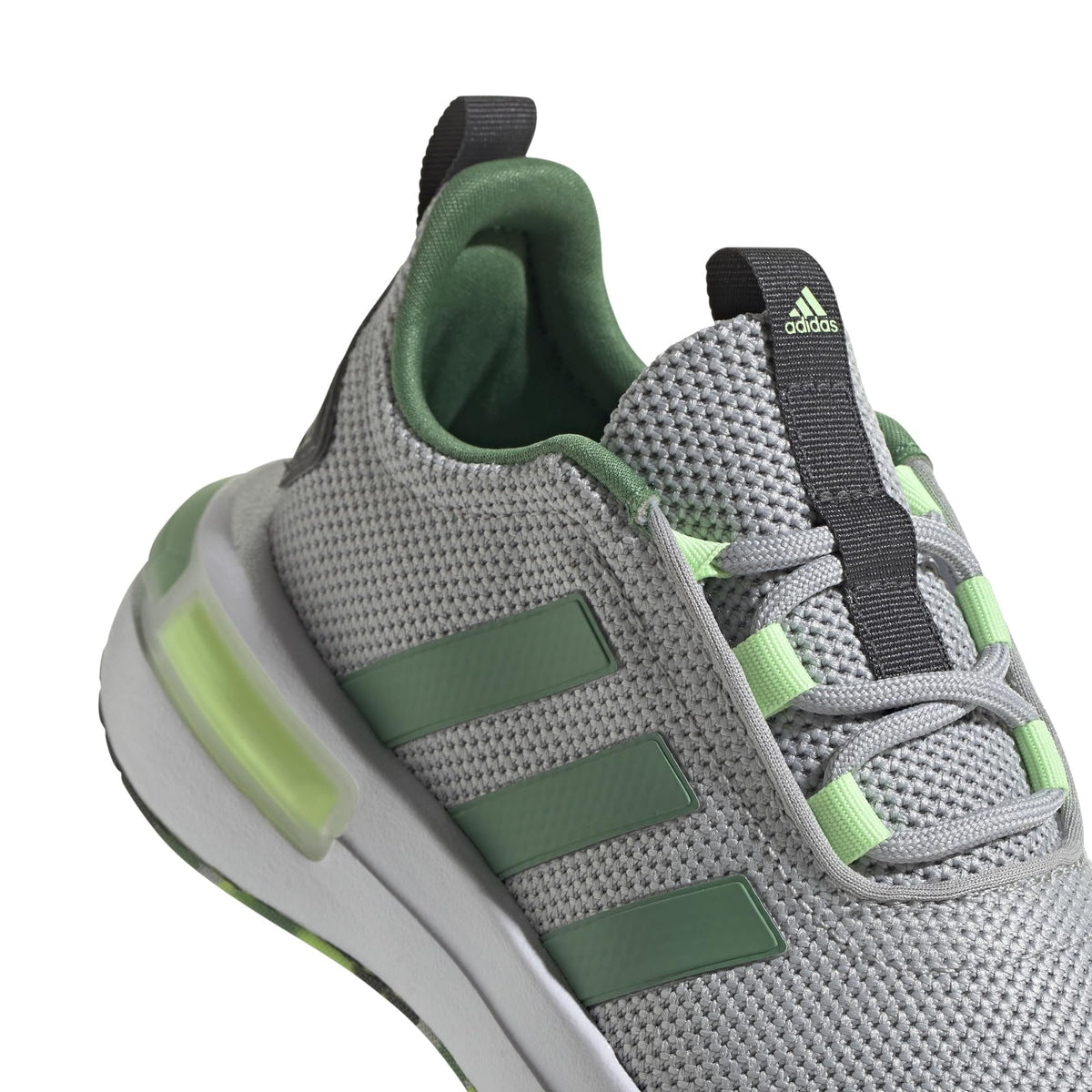 adidas® Kids Racer TR23 Big Kids Running Shoes – Mesh Upper – Textile Insole and Lining – Round Toe Design Grey/Preloved Green/Grey 1 12 Little Kid M
