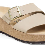 Birkenstock Women's Almina Nubuck Leather, Sandcastle, 11-11.5 US