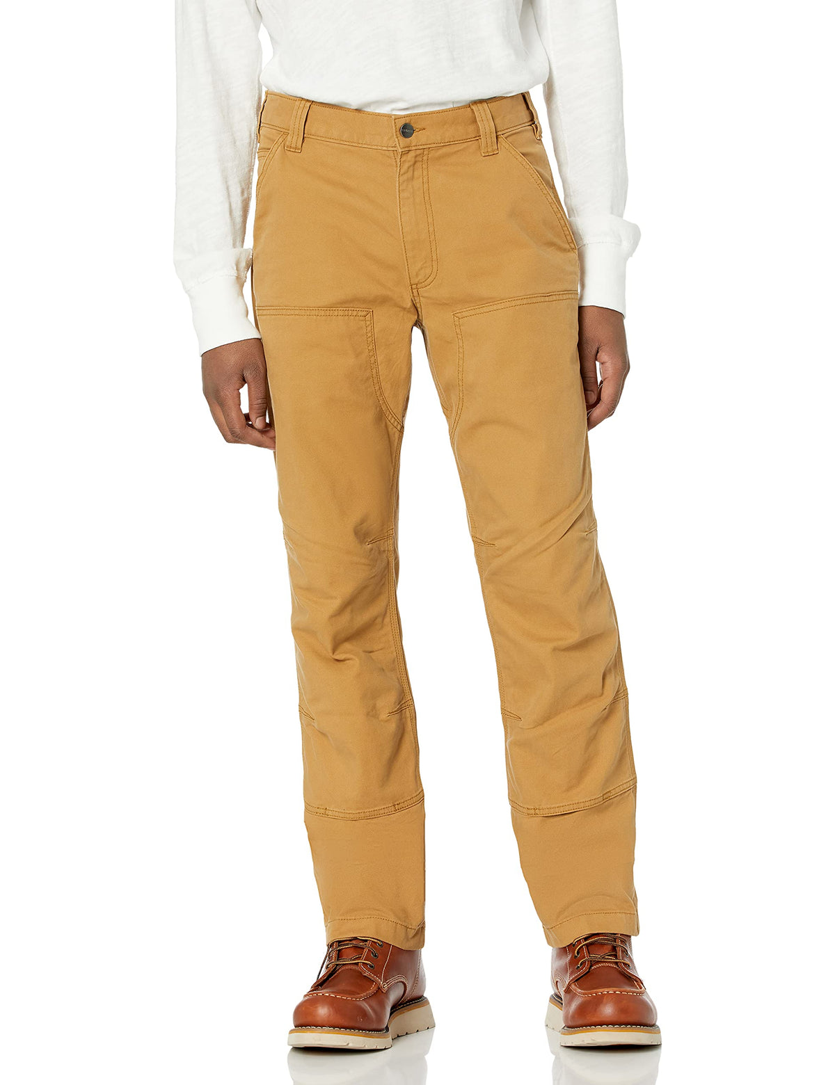 Carhartt Men's Rugged Flex Relaxed Fit Canvas Double-Front Utility Work Pant 34W x 32L Hickory