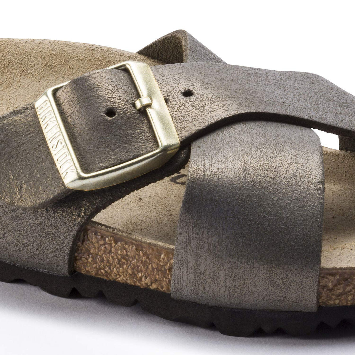 Birkenstock Siena Ladies Washed Metallic Stone Gold Sandals 38