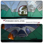 Mansader 6 Person Family Camping Tent,Waterproof Windproof with Top Rainfly,Easy Set Up,Pop Up Tent for Outdoor Camping Hiking Travel (Green)