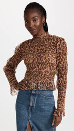 Free People Women's Hello There Top X-Small Leopard Combo