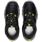 KEEN Wanduro Mid Height Waterproof Easy On Durable Sneaker Hiking Boots, Black/Silver, 1 US Unisex Big Kid