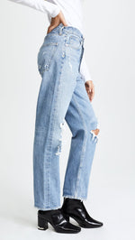 AGOLDE Women's 90s Mid Rise Straight Fit Jeans, Fall Out, Blue, 25