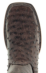 Soto Boots Men's Out of the Wild Ostrich Print Cowboy Boots, Exotic Print Men's Cowboy Boots, Western Boots For Men H50031 8 Brown
