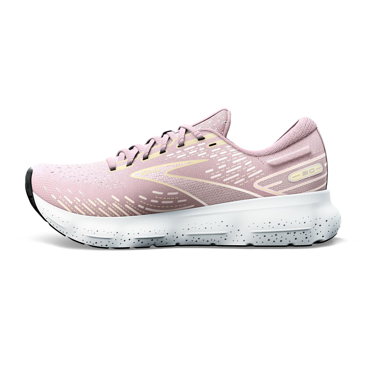 Brooks Women's Glycerin 20 Neutral Running Shoe - Pink/Yellow/White - 5 Medium