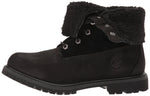 Timberland Women's Authentics Teddy Fleece Waterproof Fold-Down Nubuck Boot 10 Black