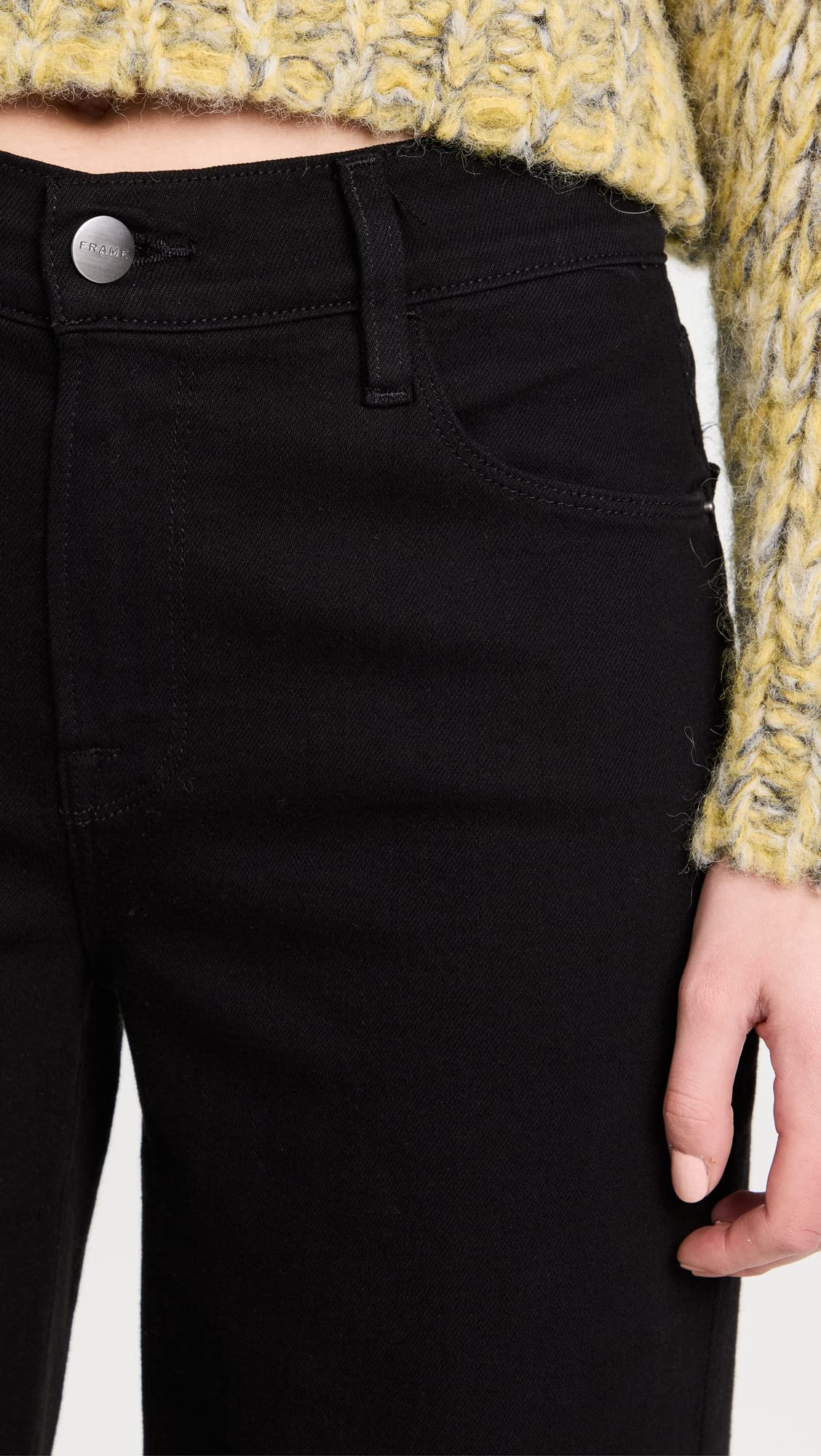 FRAME Women's Le Palazzo Pants, Film Noir, Black, 29