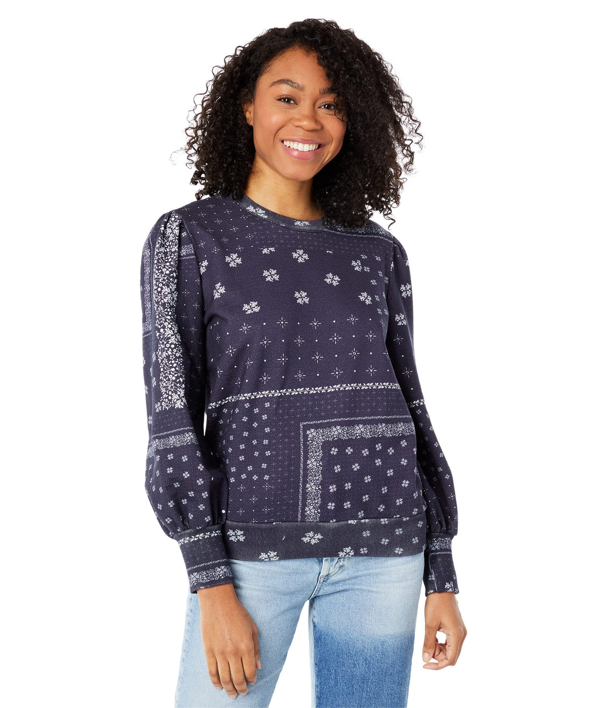 AG Jeans Hailey Sweatshirt Ag Bandana Deep Navy LG (US 10)