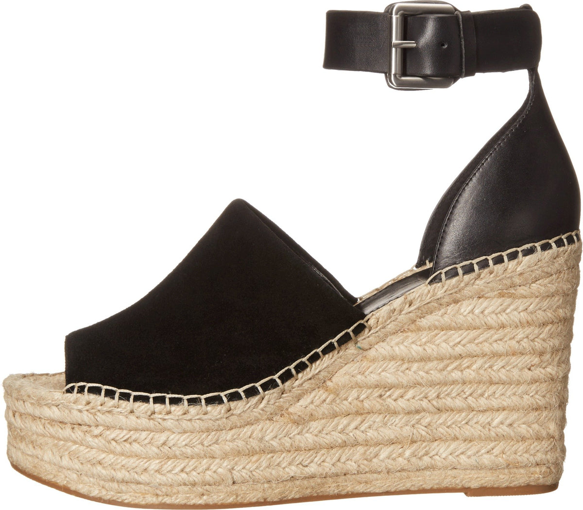 Marc Fisher LTD Adalyn Espadrille Wedge Black Suede 10
