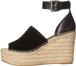 Marc Fisher LTD Adalyn Espadrille Wedge Black Suede 10