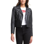 Levi's Women's Faux Leather Moto Jacket (Regular & Plus Size), Classic Black, 3X