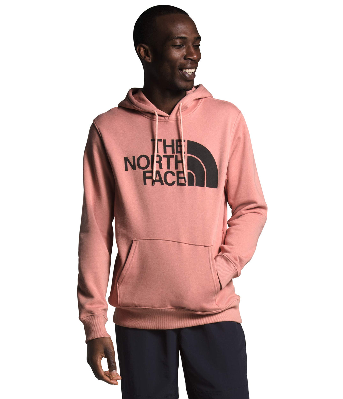 THE NORTH FACE Men's Half Dome Pullover Hoodie (Standard and Big Size), Pink Clay/TNF Black, Large