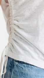 FRAME Women's Side Cinch Muscle Tee, Blanc, White, S