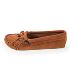 Minnetonka Women's Kilty Suede Soft Leather Sole Moccasin,Brown,9 M US