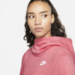 Nike Women's NSW Fleece Hoodie Varsity (Small, Gypsy Rose/Heather/White)