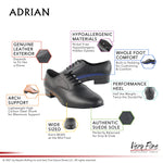 Very Fine Men's Wide Adrian Leather Ballroom Salsa Tango Waltz Latin Smooth Swing Dance Shoe Black US 6.5 Wide