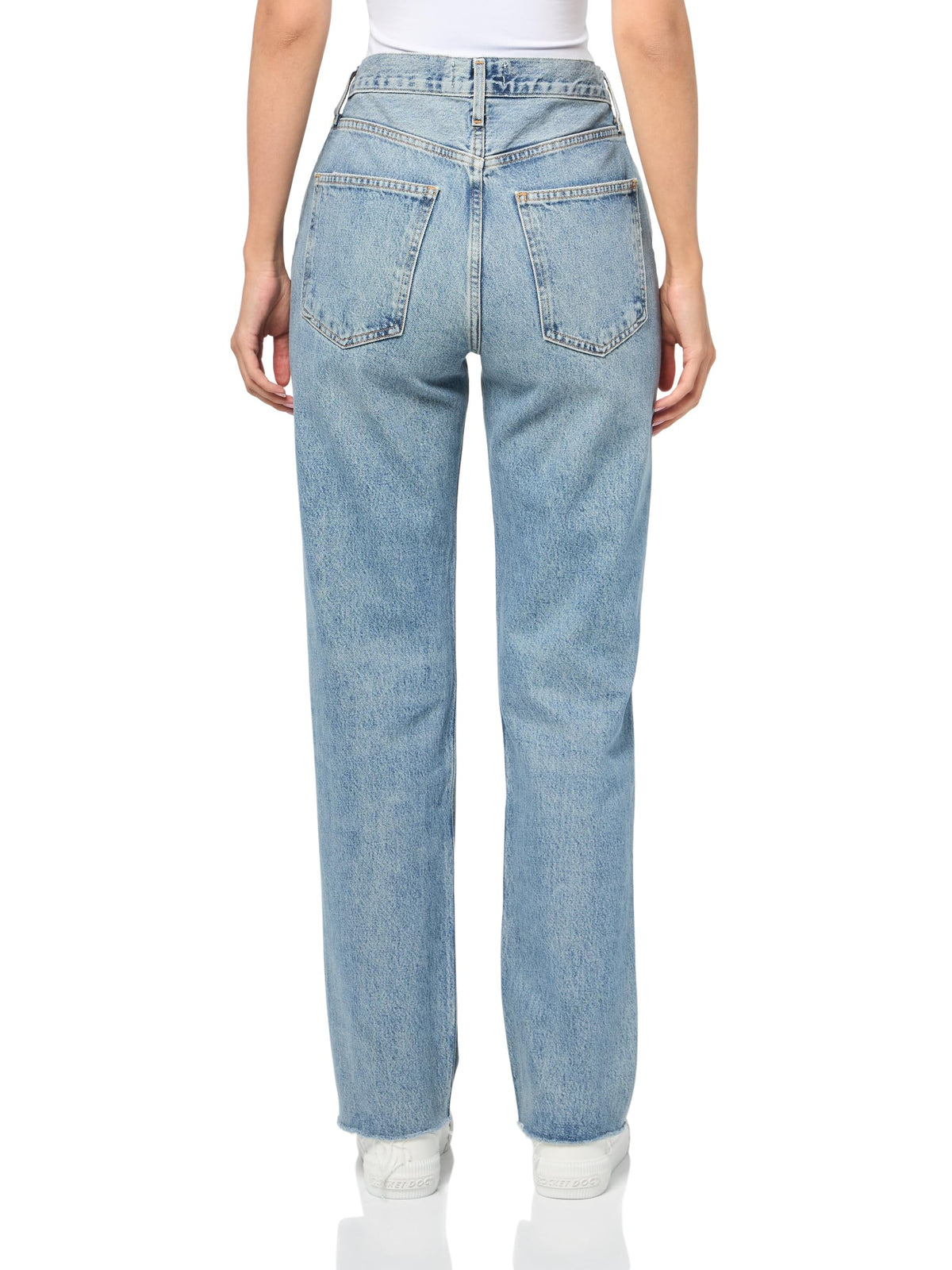 AGOLDE Women's Lana Mid Rise Straight Jeans, Sway, Blue, 26