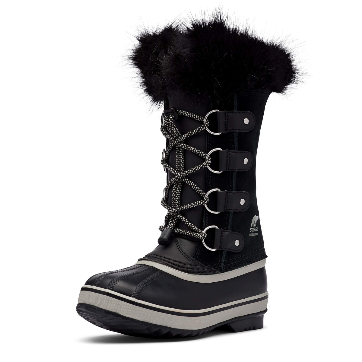 SOREL - Youth Joan of Arctic Waterproof Winter Boot for Kids Big Kid (8-12 Years) 6 Big Kid Black, Dove