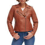 Levi's Women's Faux Leather Classic Asymmetrical Motorcycle Jacket (Standard & Plus Sizes), Camel, X-Large