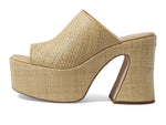 Coach Bobi Straw Platform Sandal Natural 7 B (M)