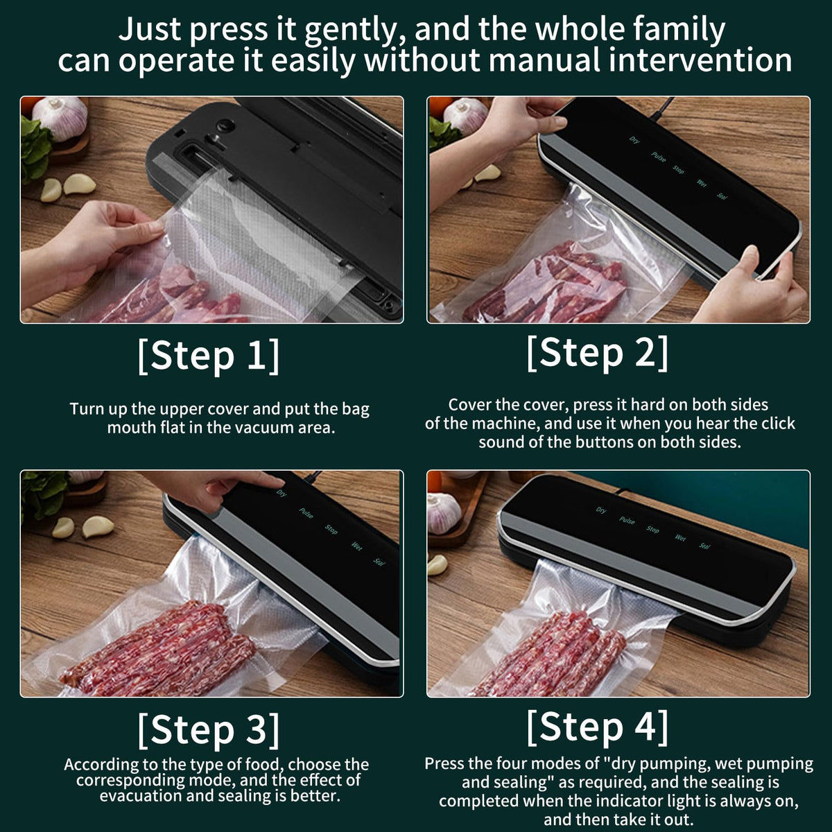 Vacuum Sealer Machine, Full Automatic Food Sealer, Vacuum Sealers Bags for Food Air Sealing System for Food Sealer Dry/Moist Food Preservation Modes