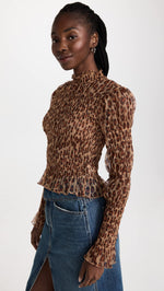 Free People Women's Hello There Top X-Small Leopard Combo