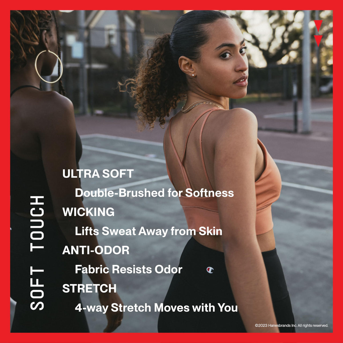 Champion Women's, Soft Touch, Moisture-Wicking, Light Support (Longline Sports Bra Available), Champagne Frost