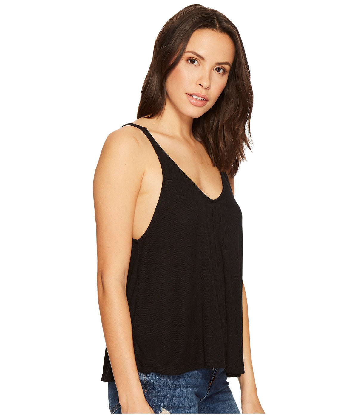 Free People Dani Tank Top for Women - Thin Shoulder Straps with Sleeveless Construction, and Lightweight Slouchy Fit Tank Black 2XS (Women's 00) One Size