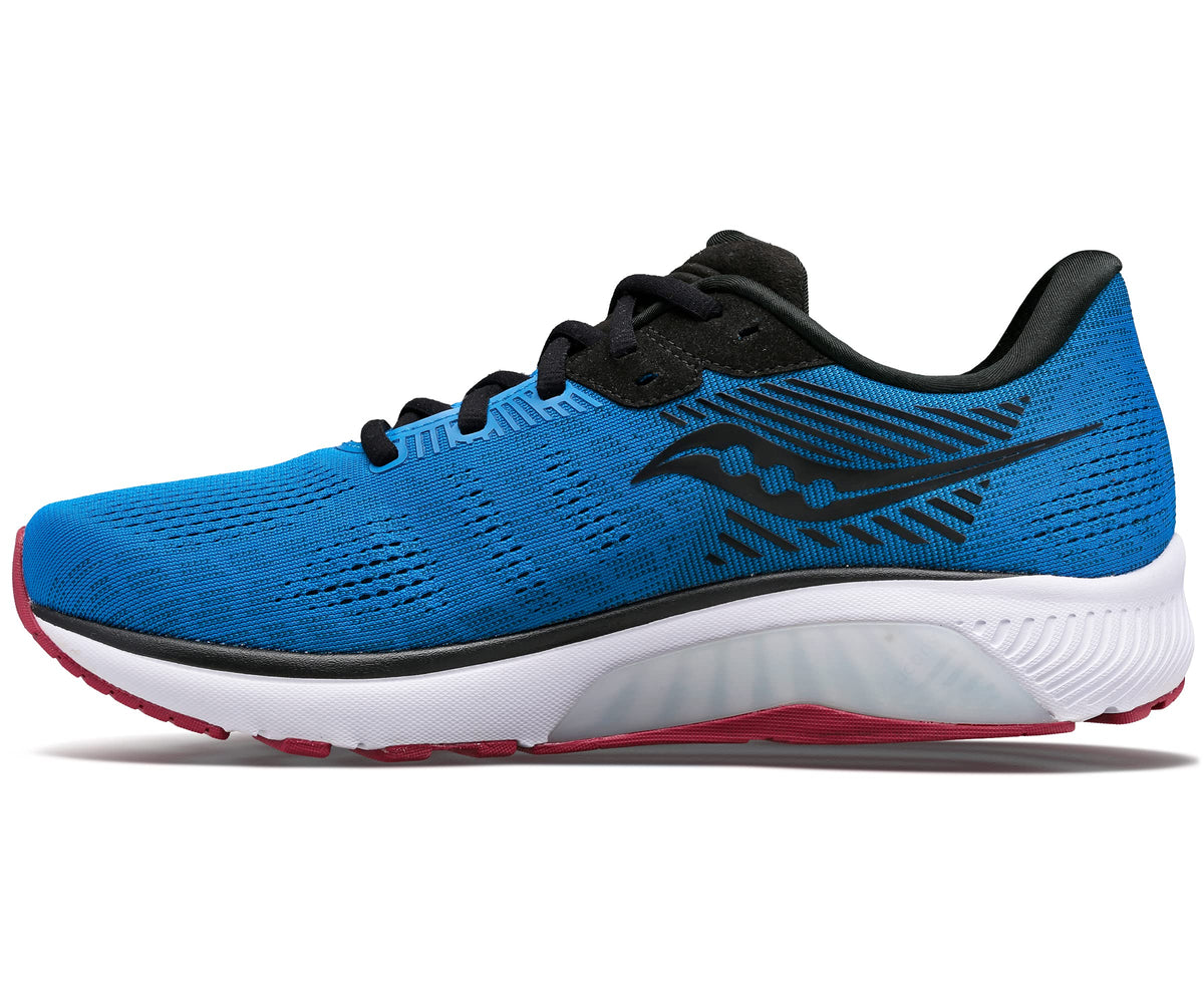 Saucony Men's Guide 14 Running Shoe, Royal/Fire/Berry, 7